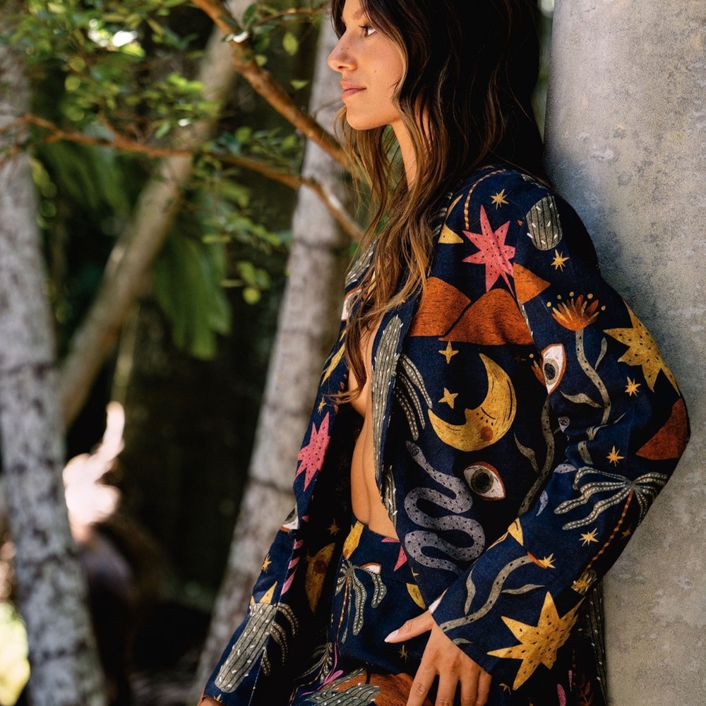 Stylish Patterned Blazer - Multicolor - image 2